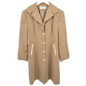 Japanese vintage coat pebble pattern brown womens medium beautiful classic